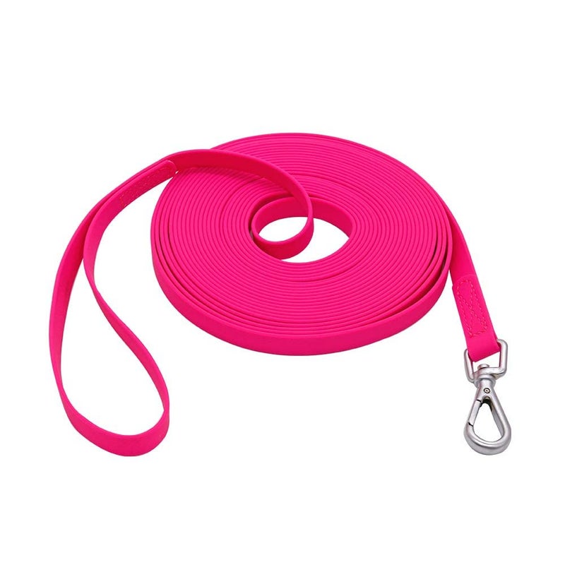 NIMBLE Waterproof Dog Training Leash 50FT 30FT 15FT 10FT 5FT Heavy Duty Recall Long Lead for Large Medium Small Dogs (30FT, Pink) - Image 1